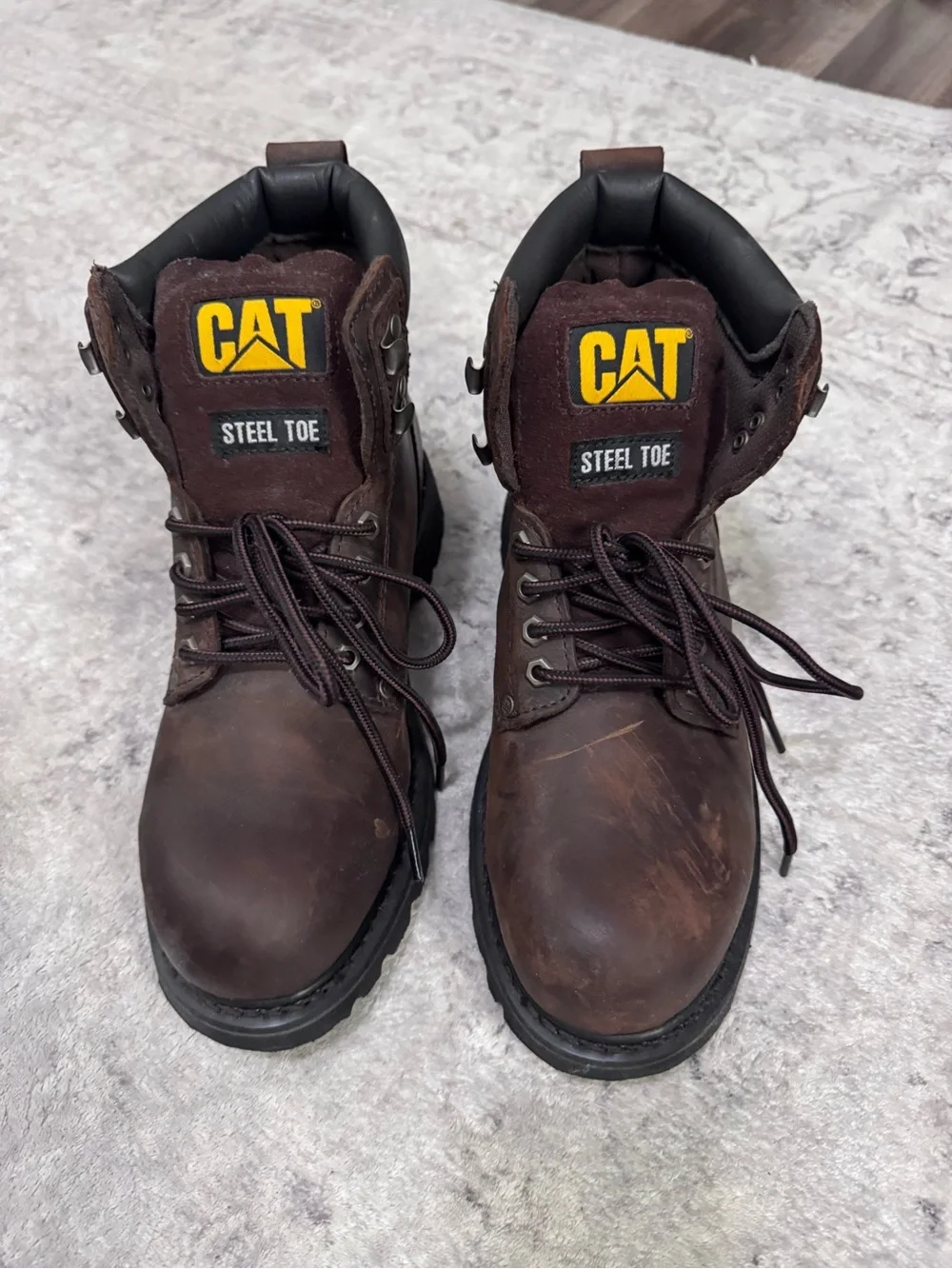 Brown Steel Toe Work Boots - Men's Durable Leather Safety Boots
